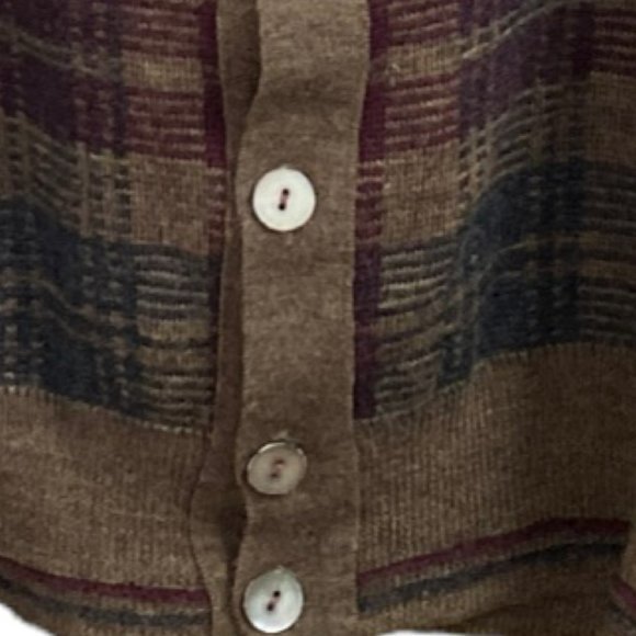 Vintage Maglificio Florence Merino Wool Plaid Cardigan Sweater - Picture 3 of 14
